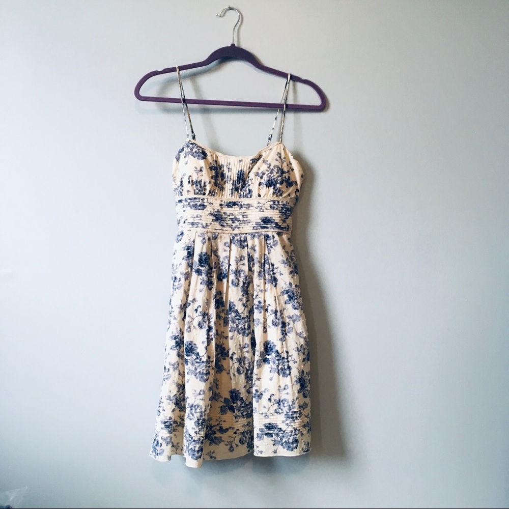 Blue floral tea dress